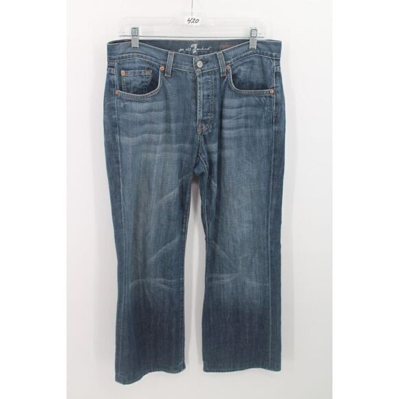 7 For All Mankind Men's RELAXED Jeans Size 31 Button Fly BOOTCUT Med Wash - Picture 1 of 6